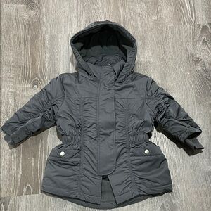NWT 3Pommes Super Warm Kids Gray Cinched Design Hooded Jacket with matching Vest